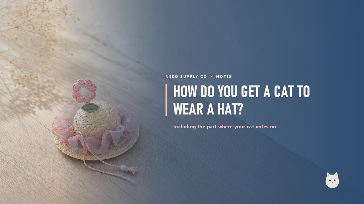 How do you get a cat to wear a hat?