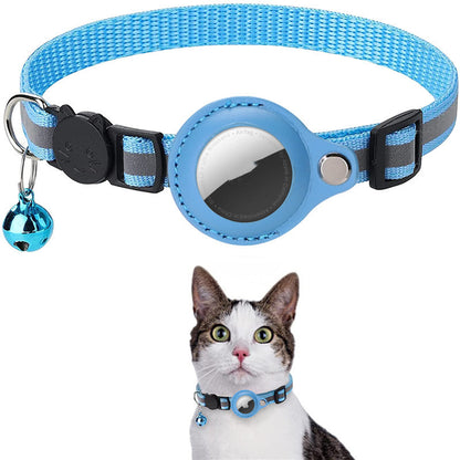 Omamori Collar in Umi Blue, worn by a cat