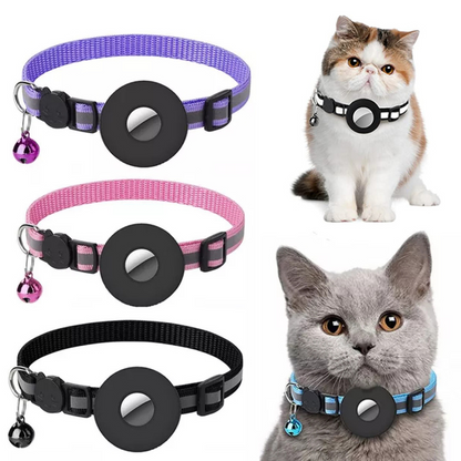 Safety breakaway buckle, reflective nylon, and a removable bell