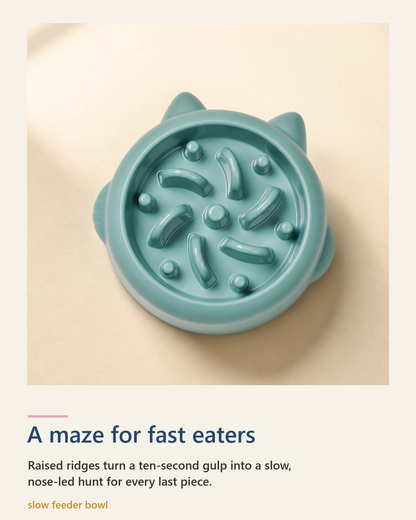 The Gorogoro bowl raised maze ridges slow a fast eater into a nose-led hunt.